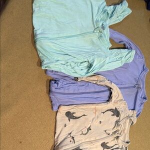 Kyte BABY Blue and Cream Shark Print Sleepers